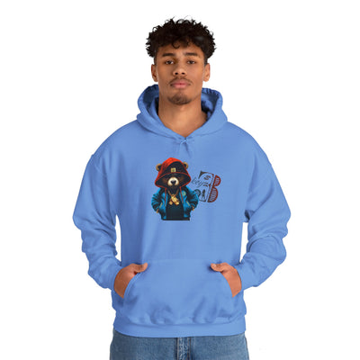 Unisex Hooded Sweatshirt 3keyz OG Teddy Drip Design Blue/Orange