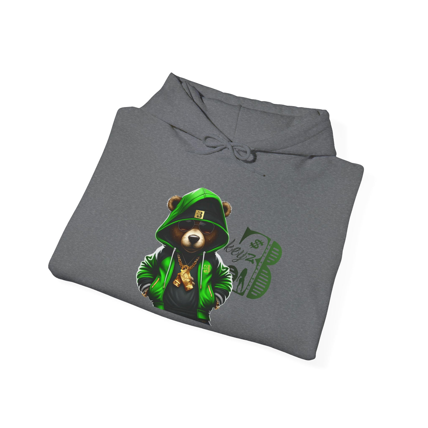 Unisex Hooded Sweatshirt 3keyz OG Teddy Drip Design Lime