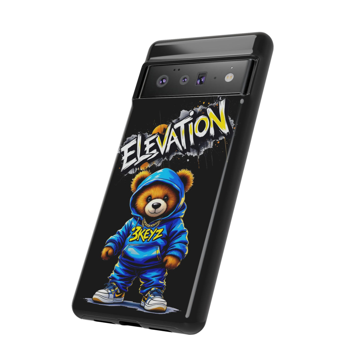 Elevated street drip Bear Black Phone Case - Tough and Trendy Design