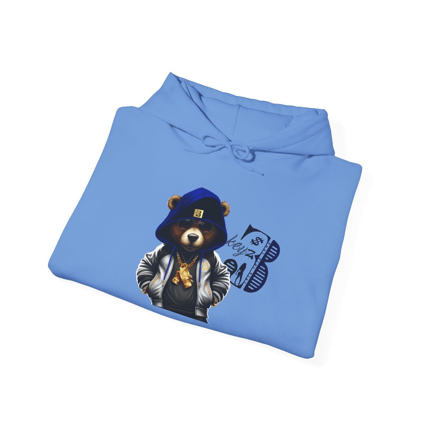 Unisex Hooded Sweatshirt 3keyz OG Teddy Drip Design Blue/Grey