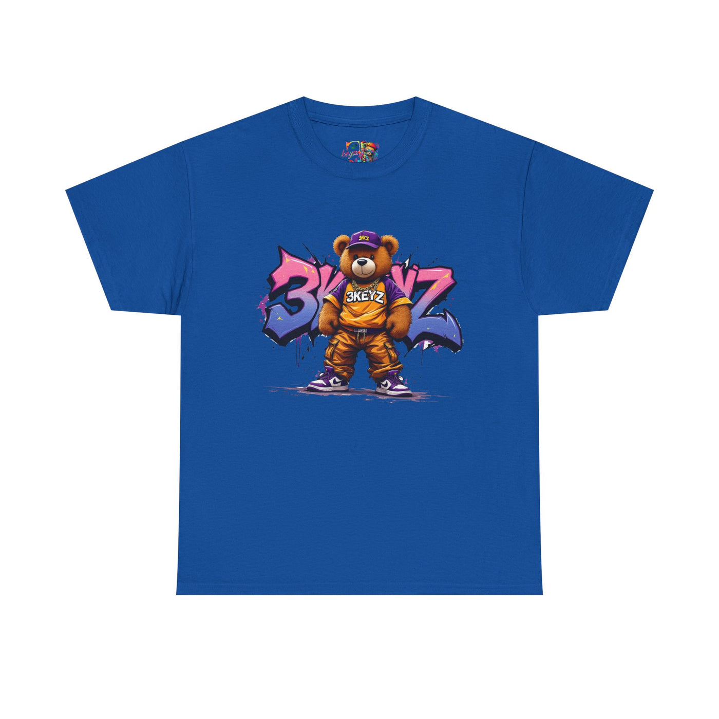 Teddy Drip Unisex Tee in Pink and Purple