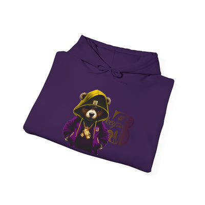 Unisex Hooded Sweatshirt 3keyz OG Teddy Drip Design Purple/Gold