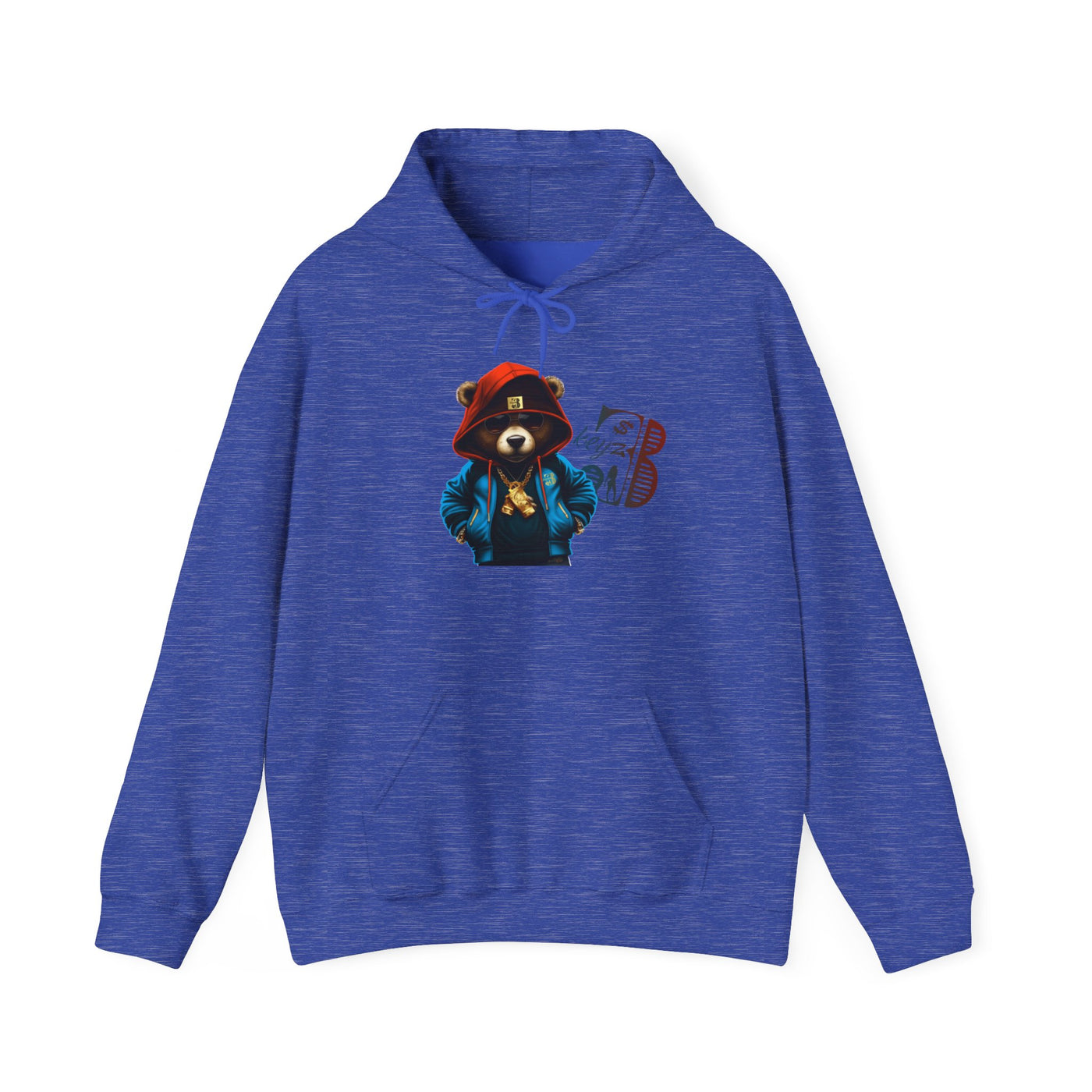 Unisex Hooded Sweatshirt 3keyz OG Teddy Drip Design Blue/Orange