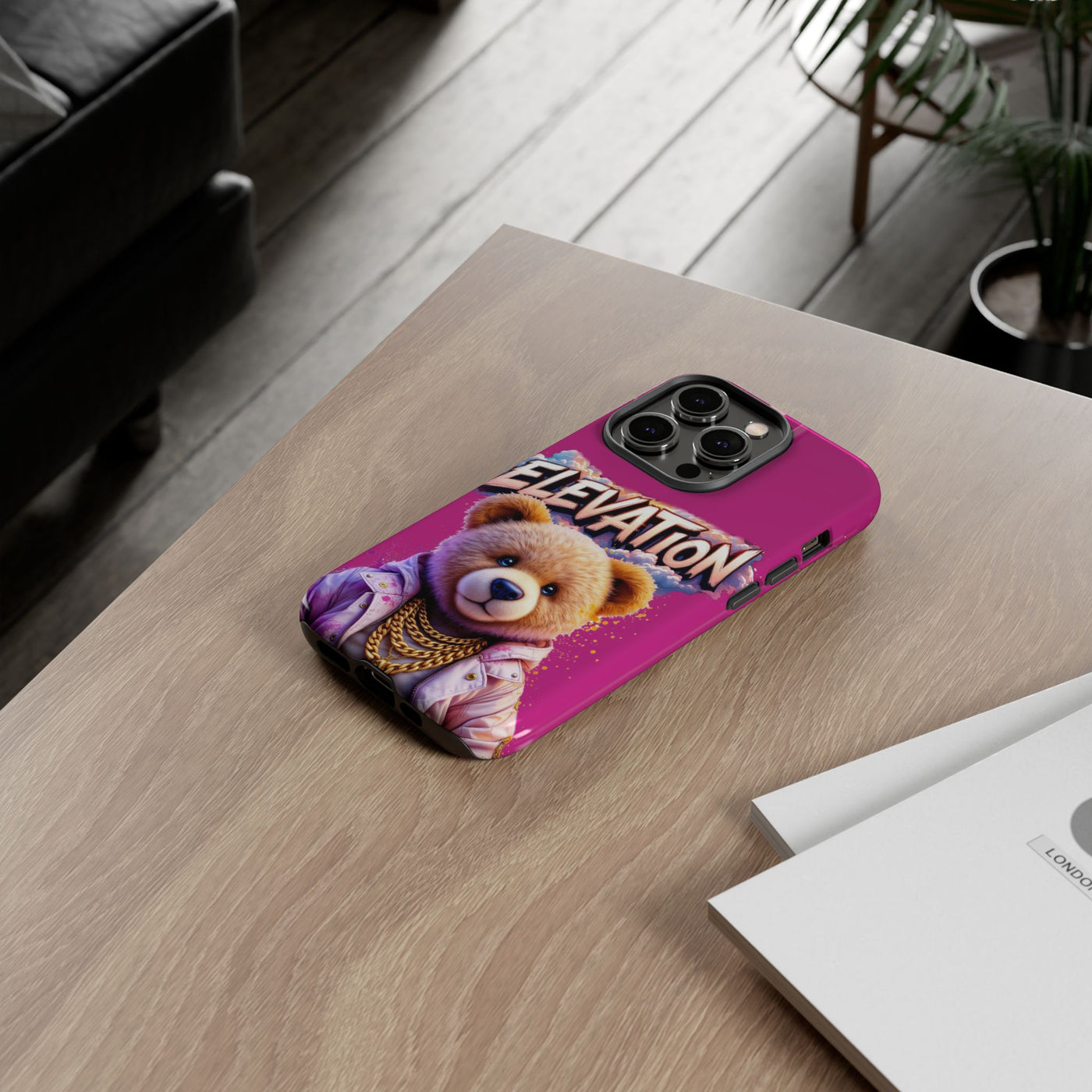 Elevated street drip Bear Pink Phone Case - Tough and Trendy Design
