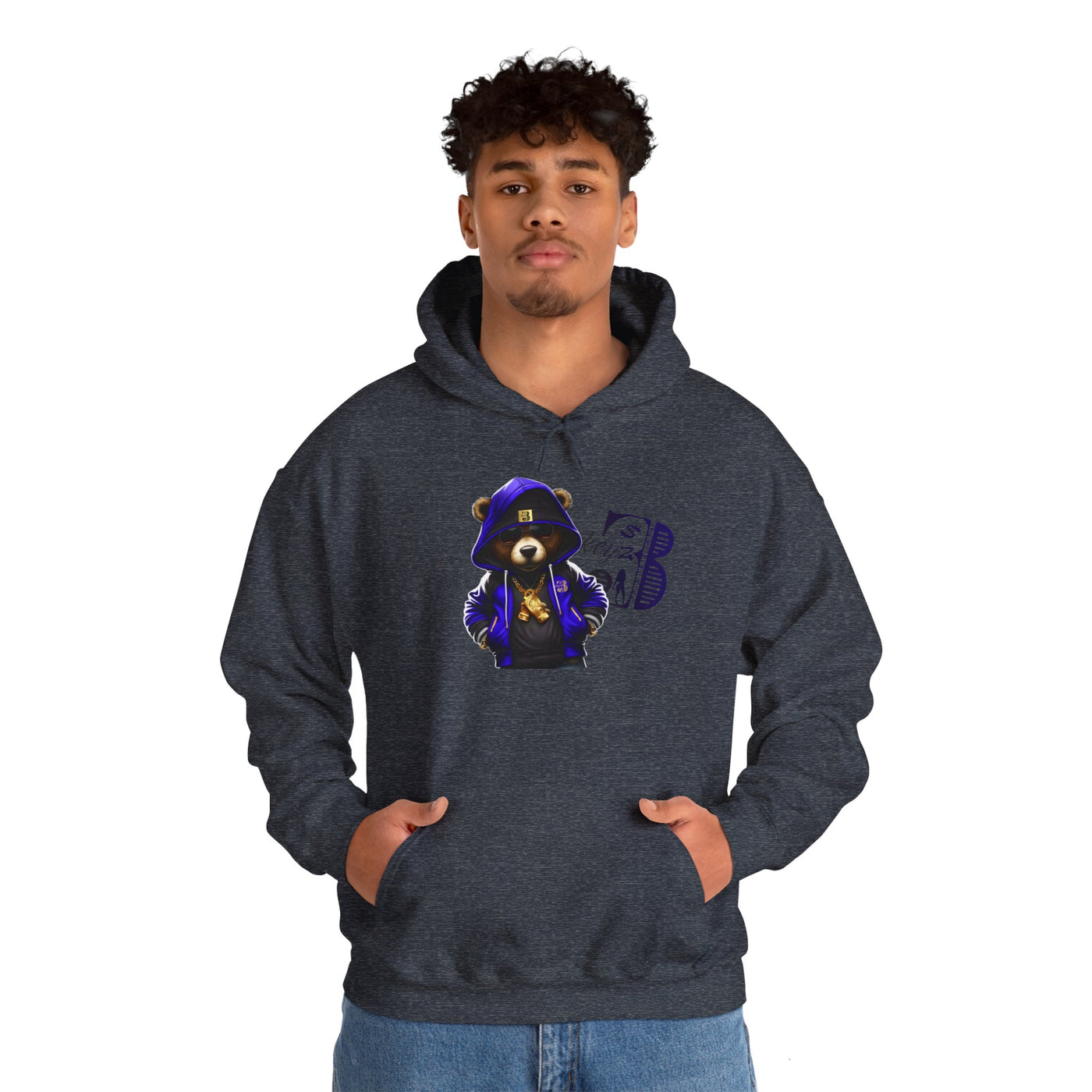 Unisex Hooded Sweatshirt 3keyz OG Teddy Drip Design Blue
