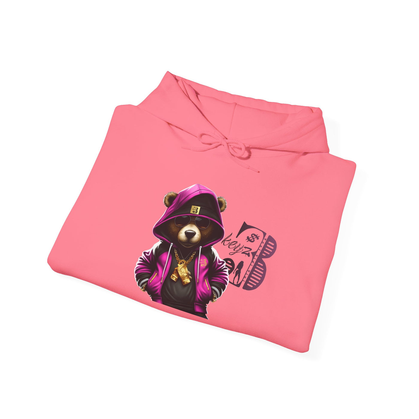 Unisex Hooded Sweatshirt 3keyz OG Teddy Drip Design Pinky