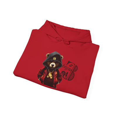 Unisex Hooded Sweatshirt 3keyz OG Teddy Drip Design Black/Red