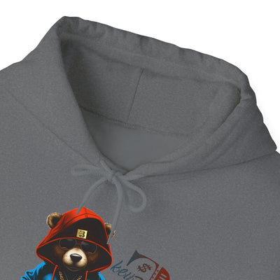 Unisex Hooded Sweatshirt 3keyz OG Teddy Drip Design Blue/Orange