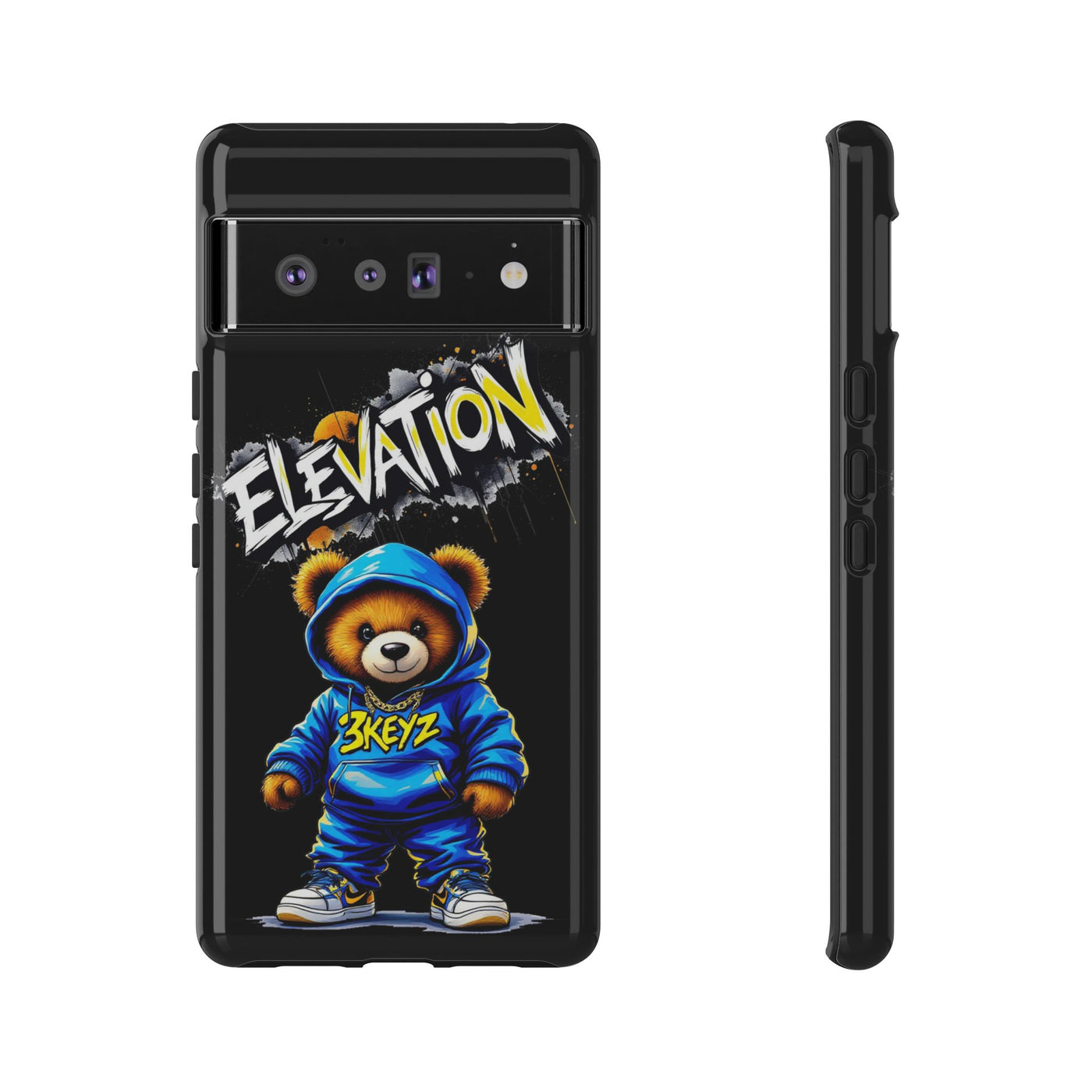 Elevated street drip Bear Black Phone Case - Tough and Trendy Design