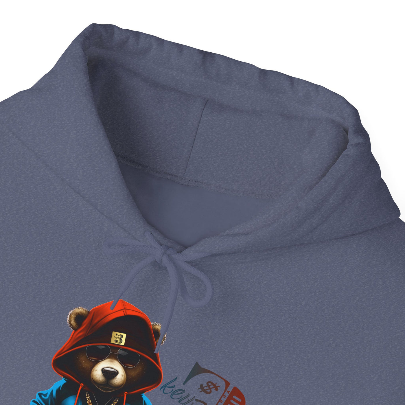 Unisex Hooded Sweatshirt 3keyz OG Teddy Drip Design Blue/Orange