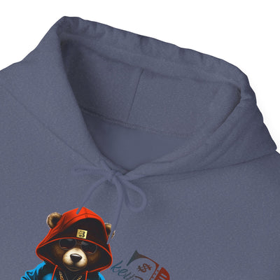 Unisex Hooded Sweatshirt 3keyz OG Teddy Drip Design Blue/Orange