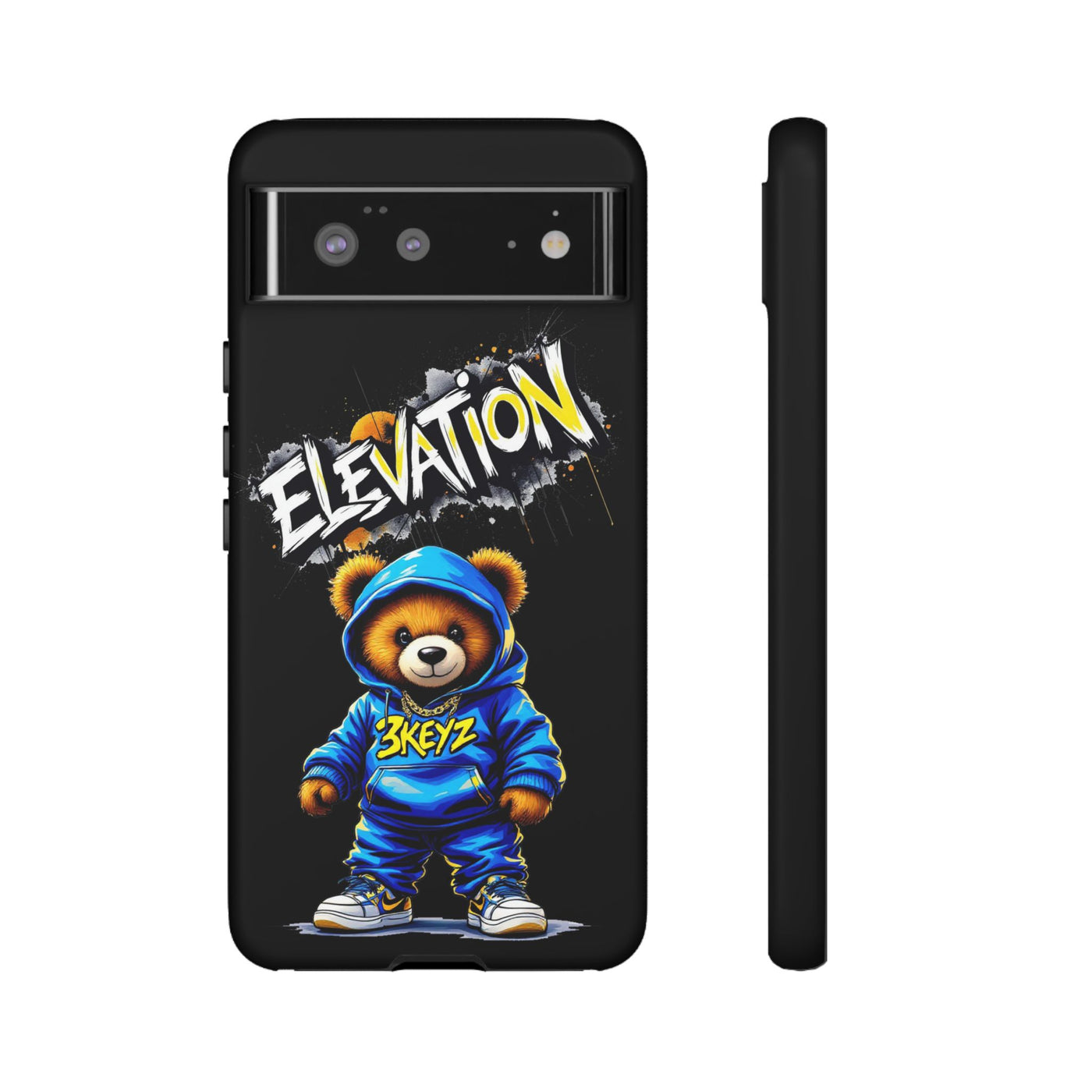 Elevated street drip Bear Black Phone Case - Tough and Trendy Design