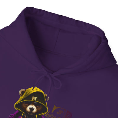 Unisex Hooded Sweatshirt 3keyz OG Teddy Drip Design Purple/Gold
