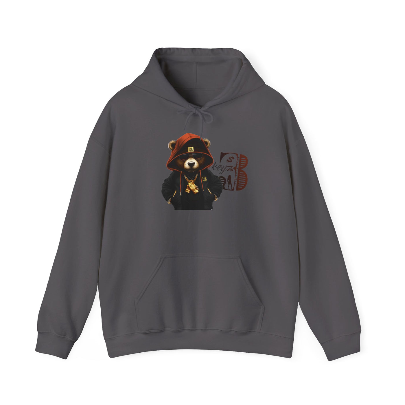 Unisex Hooded Sweatshirt 3keyz OG Teddy Drip Design Orange/Black
