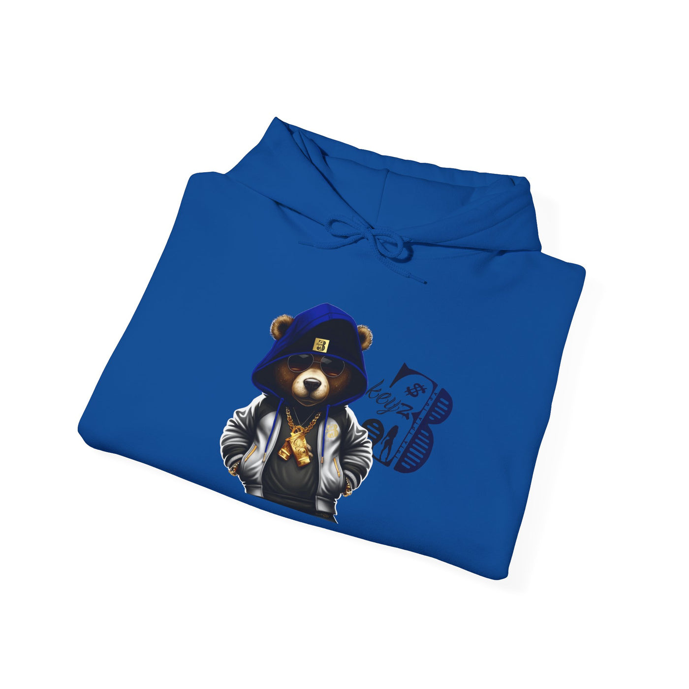 Unisex Hooded Sweatshirt 3keyz OG Teddy Drip Design Blue/Grey