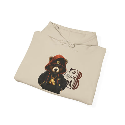 Unisex Hooded Sweatshirt 3keyz OG Teddy Drip Design Orange/Black