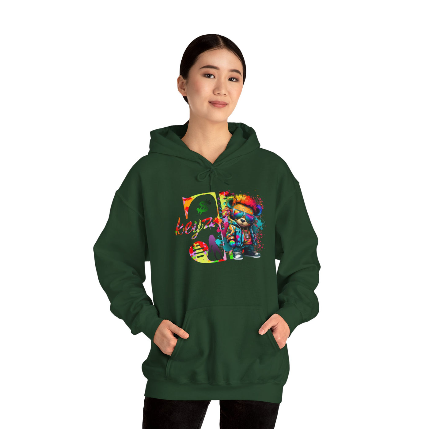 Unisex Hooded Sweatshirt 3keyz OG Teddy Drip Design Paint Splatter