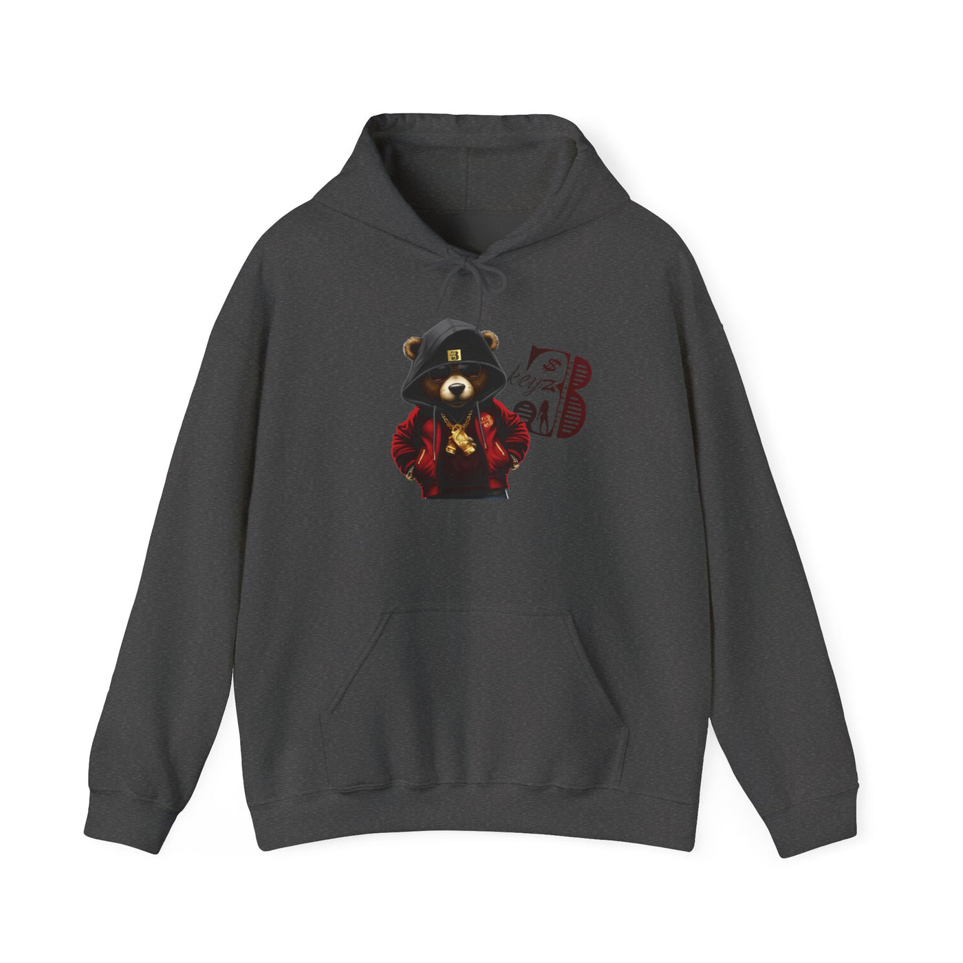 Unisex Hooded Sweatshirt 3keyz OG Teddy Drip Design Black/Red
