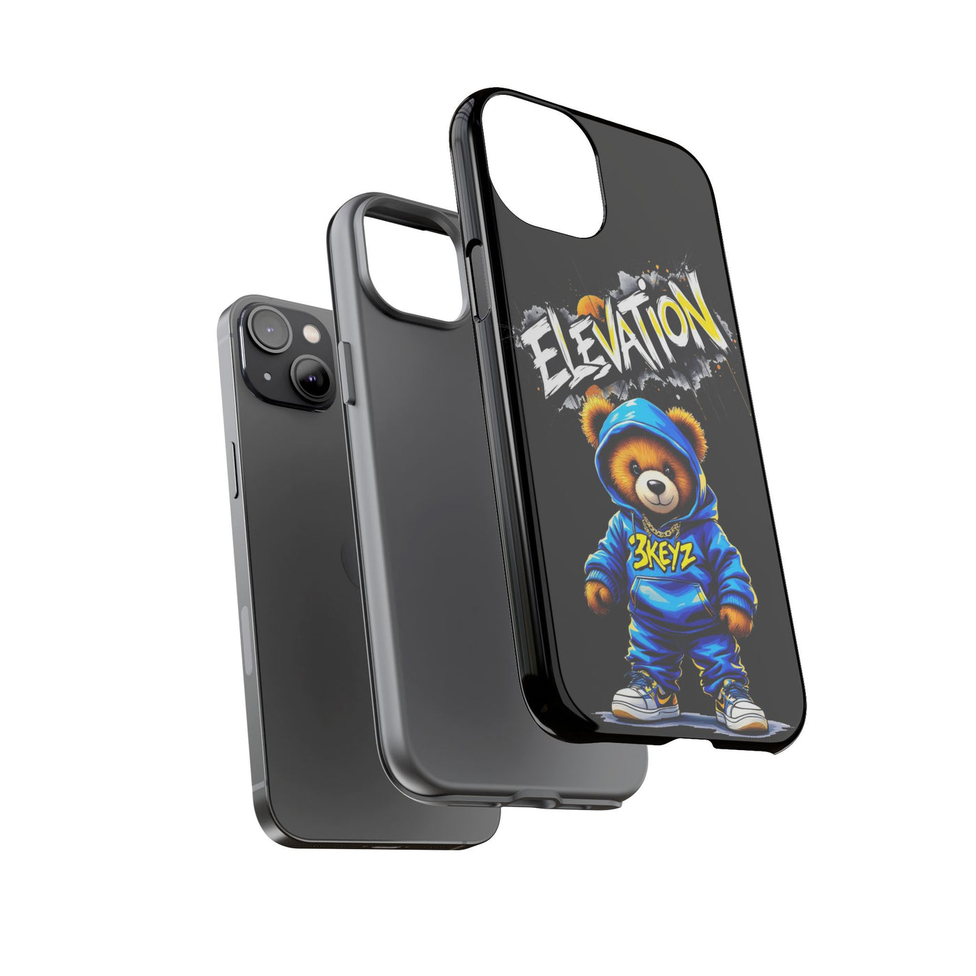Elevated street drip Bear Black Phone Case - Tough and Trendy Design