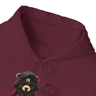 Unisex Hooded Sweatshirt 3keyz OG Teddy Drip Design Black/Red