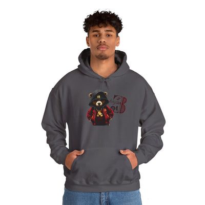 Unisex Hooded Sweatshirt 3keyz OG Teddy Drip Design Black/Red