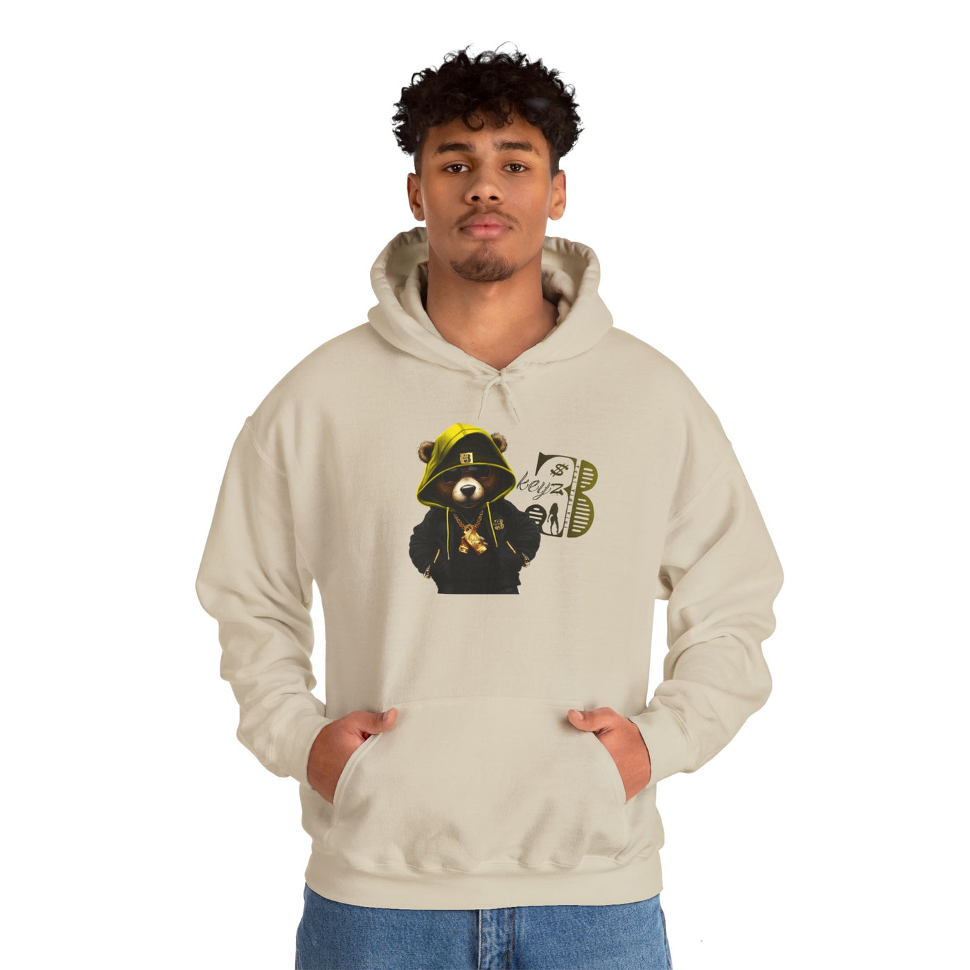 Unisex Hooded Sweatshirt 3keyz OG Teddy Drip Design Yellow