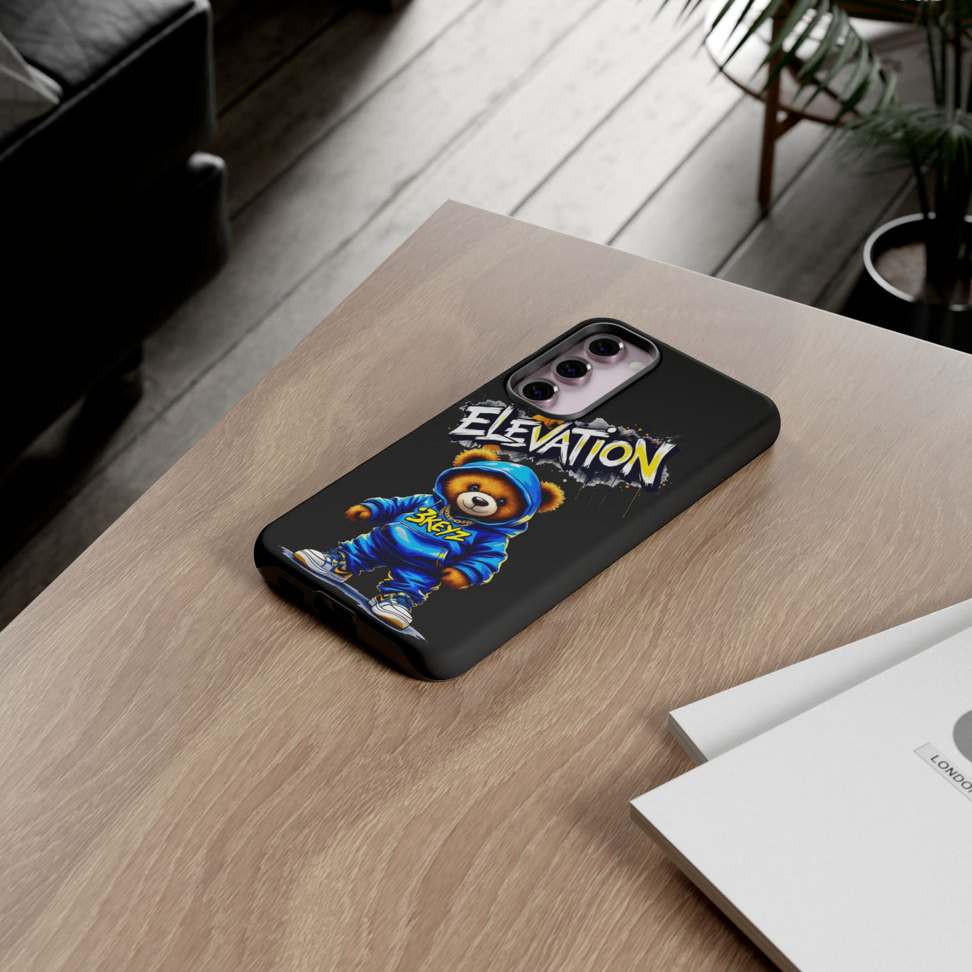 Elevated street drip Bear Black Phone Case - Tough and Trendy Design