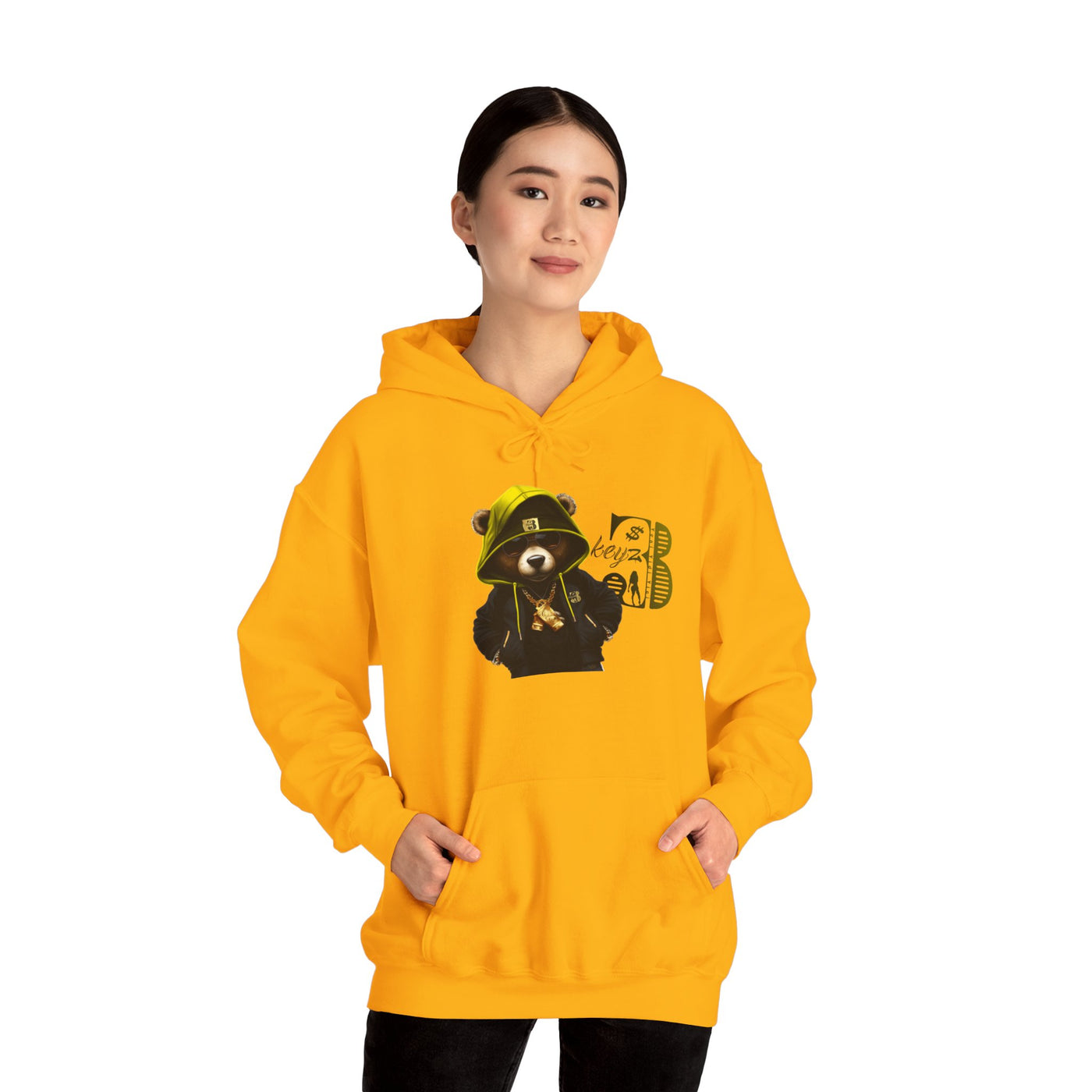 Unisex Hooded Sweatshirt 3keyz OG Teddy Drip Design Yellow