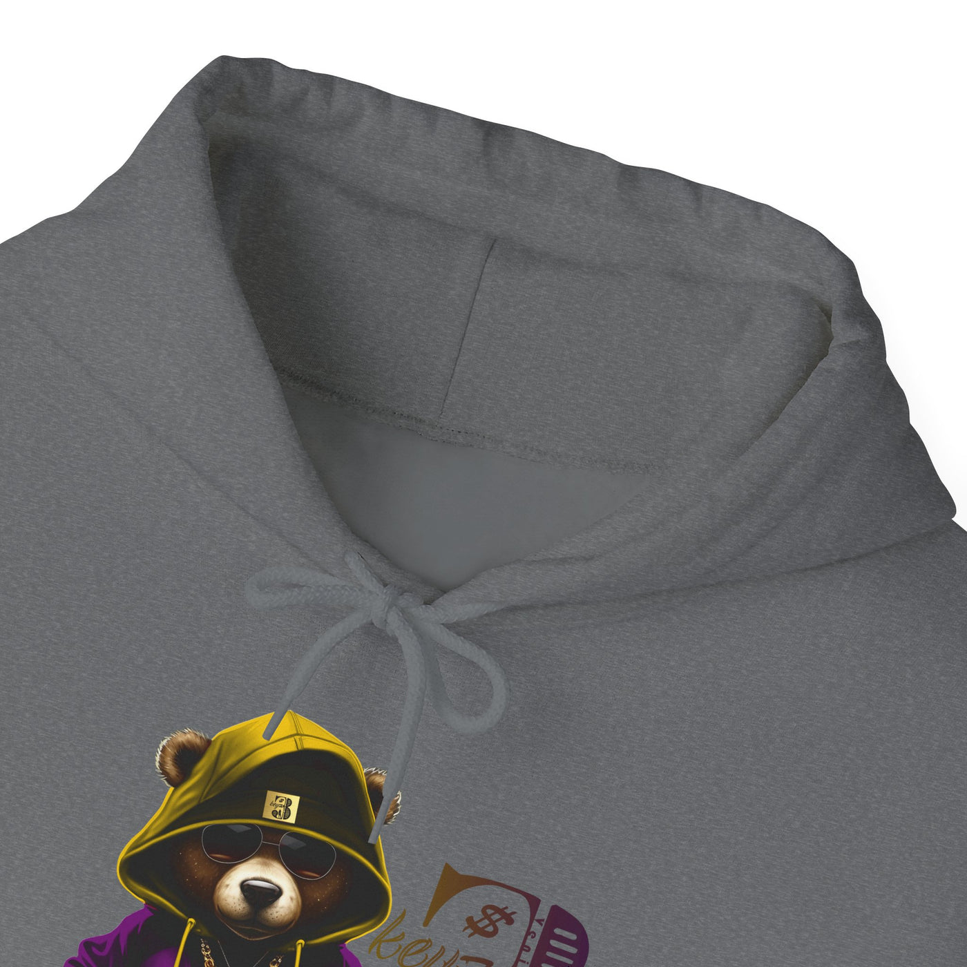 Unisex Hooded Sweatshirt 3keyz OG Teddy Drip Design Purple/Gold