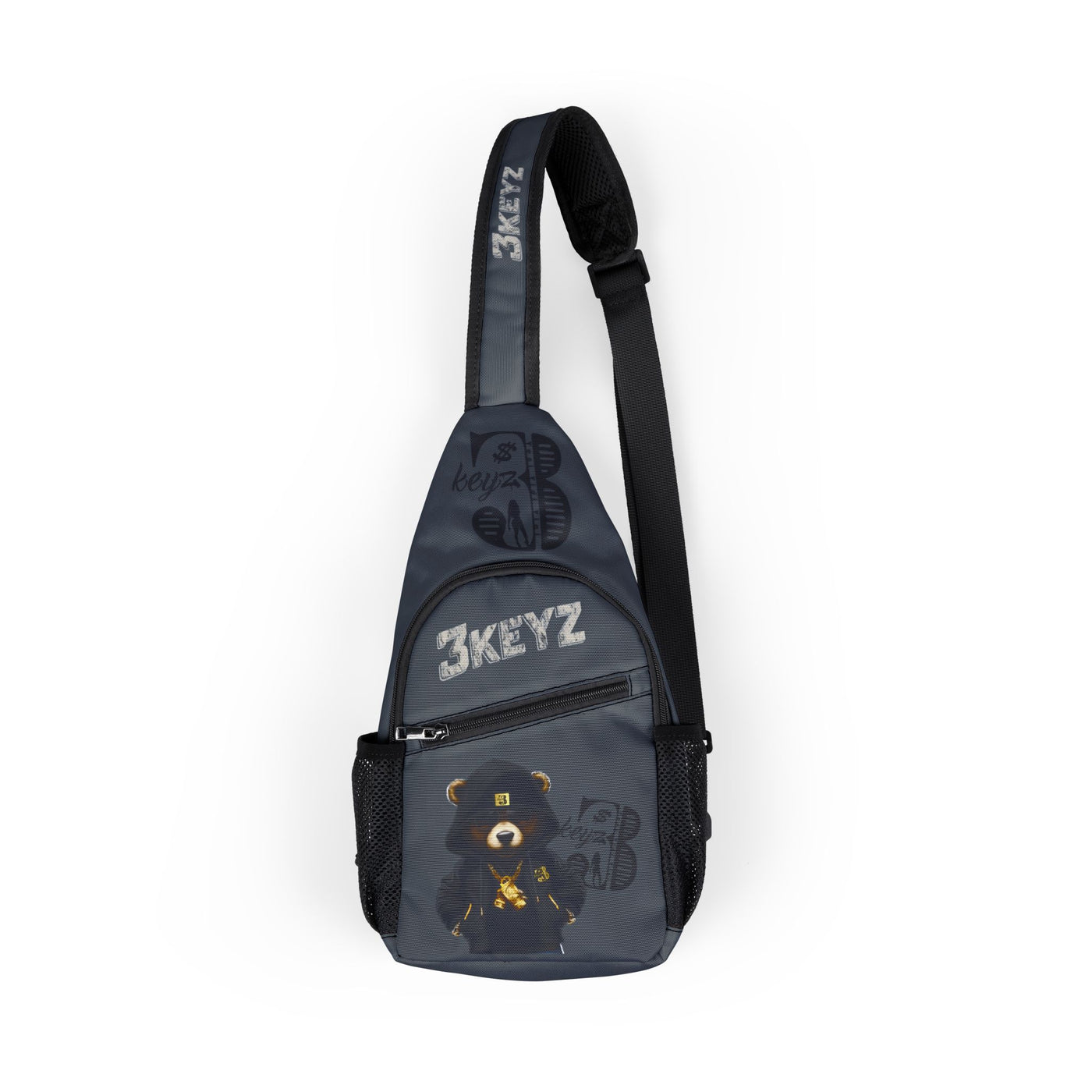Chest Bag - 3keyz OG Teddy drip Black on Grey