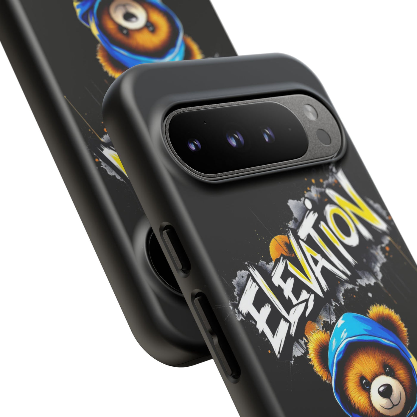 Elevated street drip Bear Black Phone Case - Tough and Trendy Design