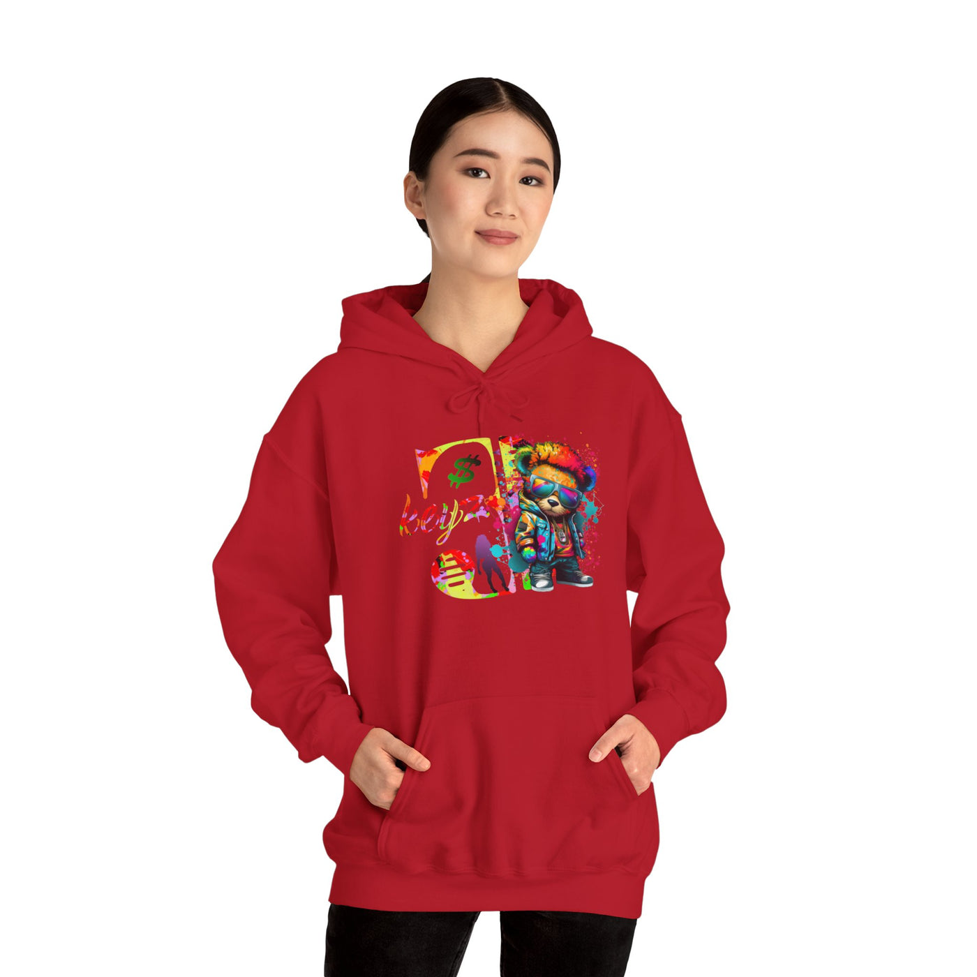 Unisex Hooded Sweatshirt 3keyz OG Teddy Drip Design Paint Splatter