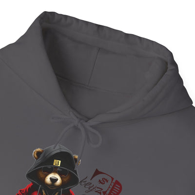 Unisex Hooded Sweatshirt 3keyz OG Teddy Drip Design Black/Red