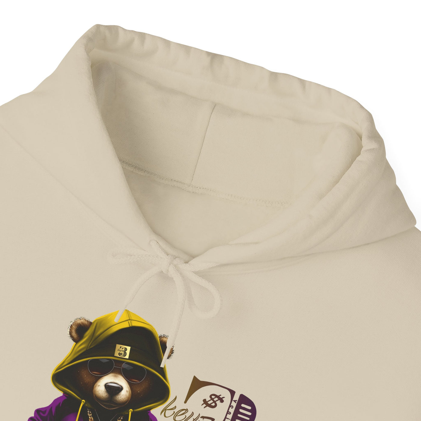 Unisex Hooded Sweatshirt 3keyz OG Teddy Drip Design Purple/Gold