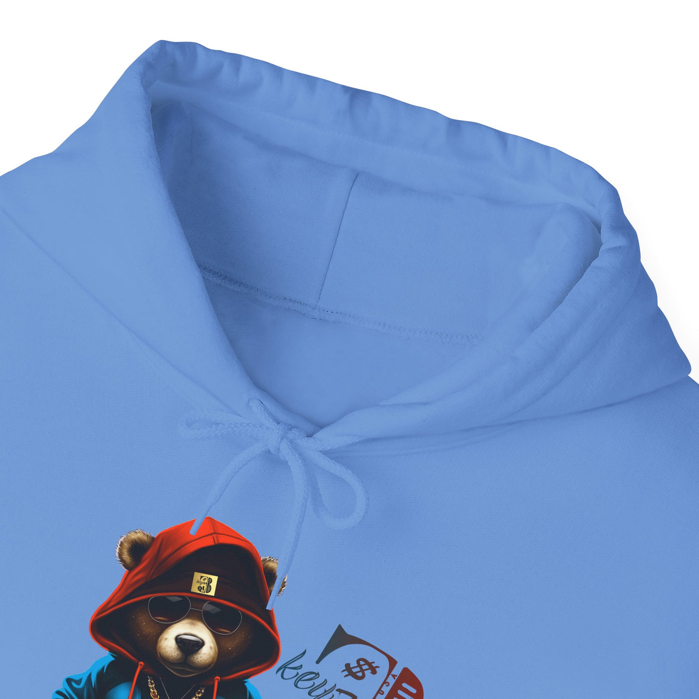 Unisex Hooded Sweatshirt 3keyz OG Teddy Drip Design Blue/Orange