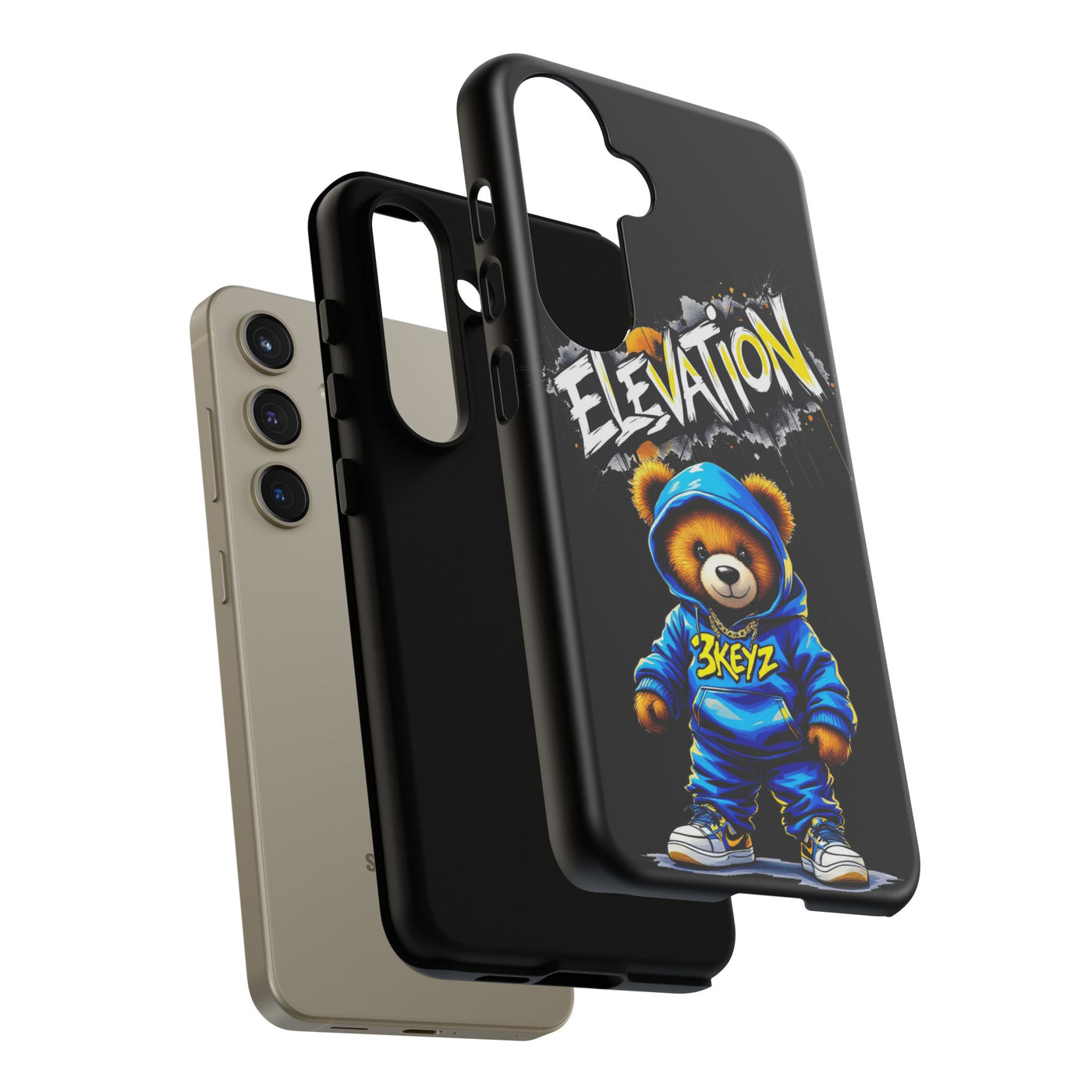 Elevated street drip Bear Black Phone Case - Tough and Trendy Design