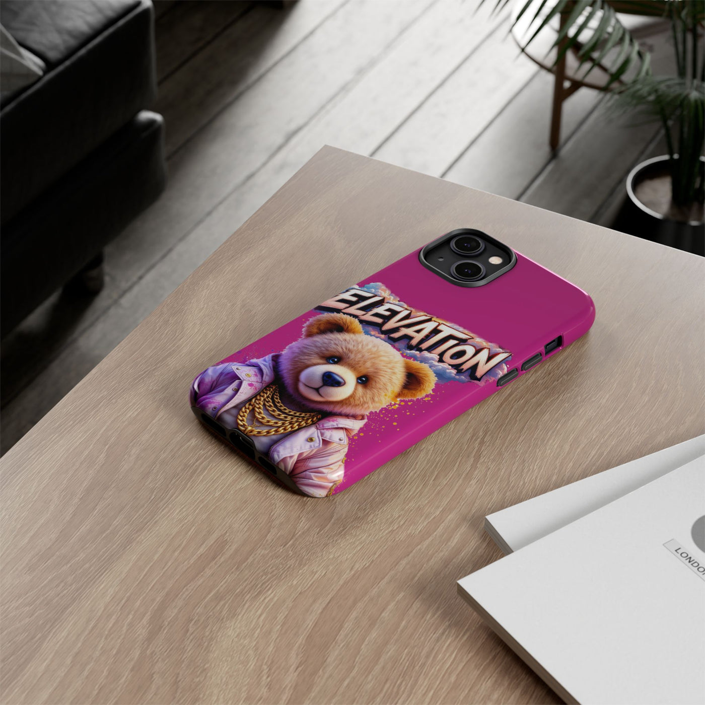 Elevated street drip Bear Pink Phone Case - Tough and Trendy Design