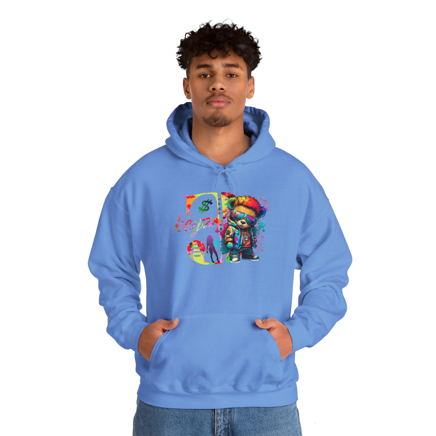 Unisex Hooded Sweatshirt 3keyz OG Teddy Drip Design Paint Splatter