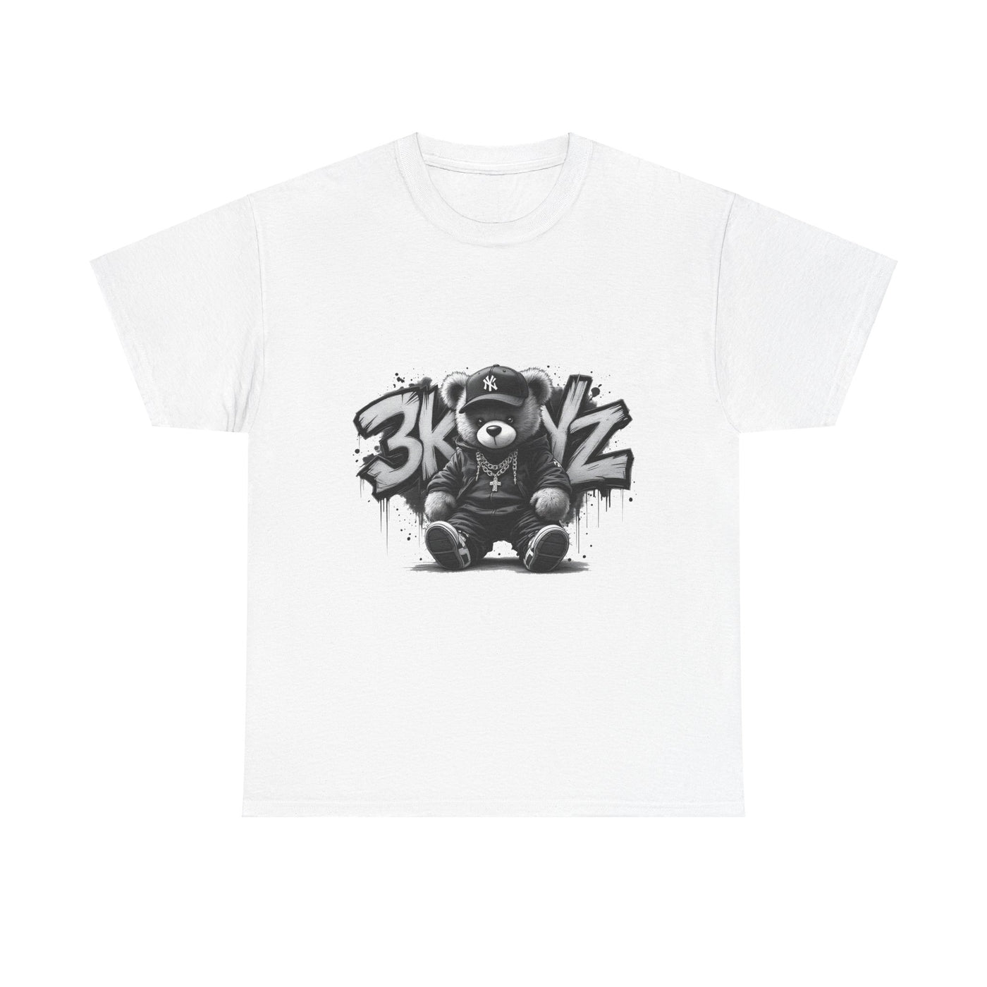 T-Shirt - 3keyz Teddy Drip B/W Unisex Heavy Cotton Tee