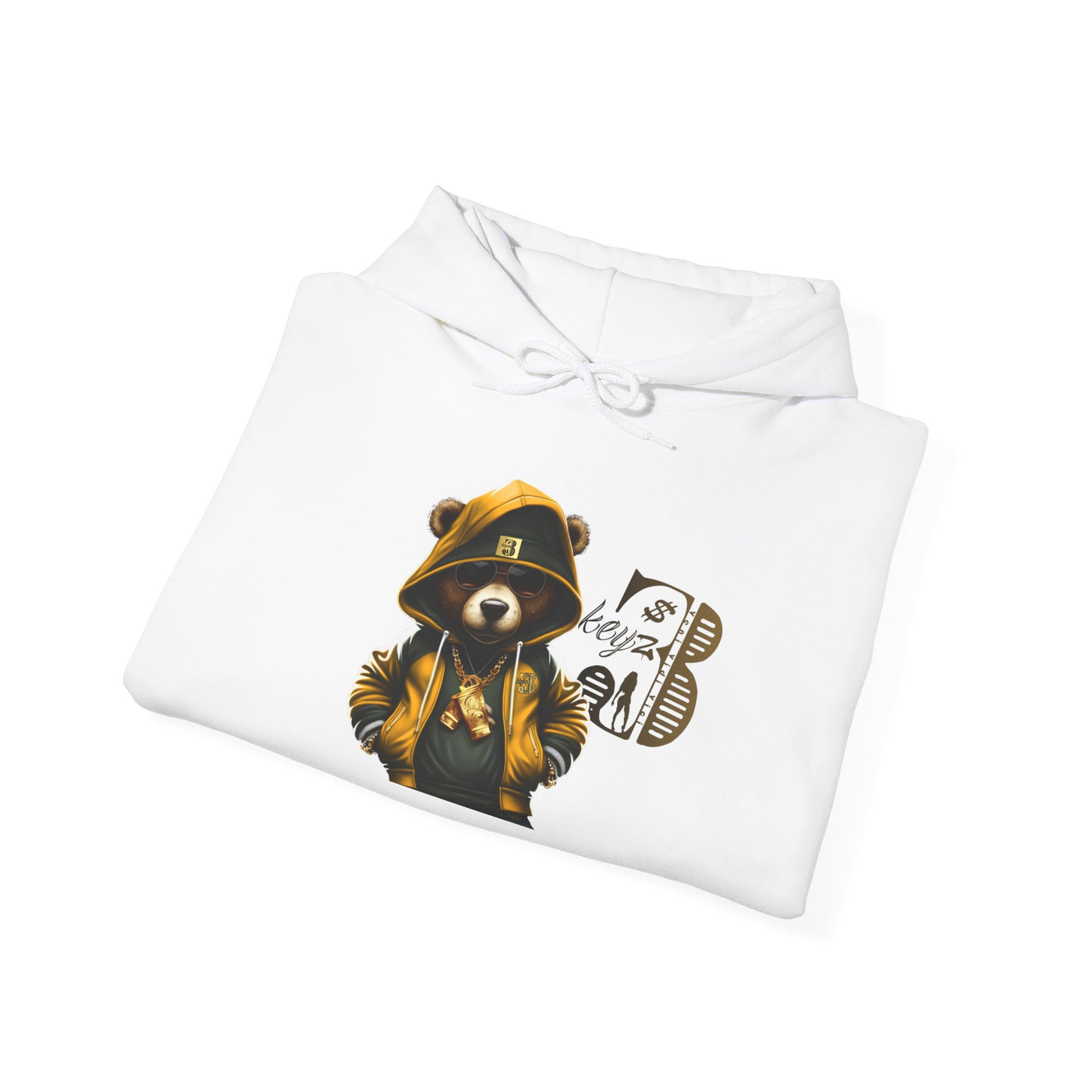 Unisex Hooded Sweatshirt 3keyz OG Teddy Drip Design Gold
