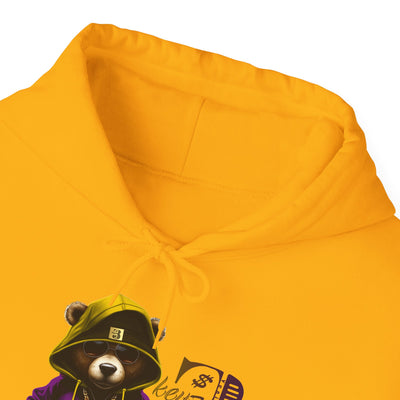 Unisex Hooded Sweatshirt 3keyz OG Teddy Drip Design Purple/Gold