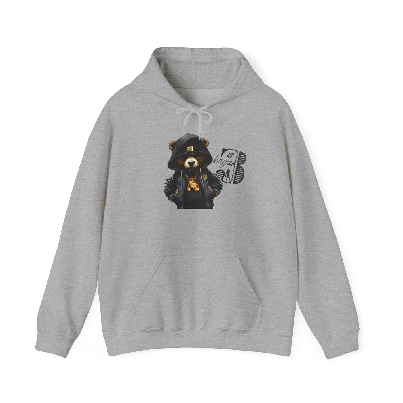 Unisex Hooded Sweatshirt 3keyz OG Teddy Drip Design Grey