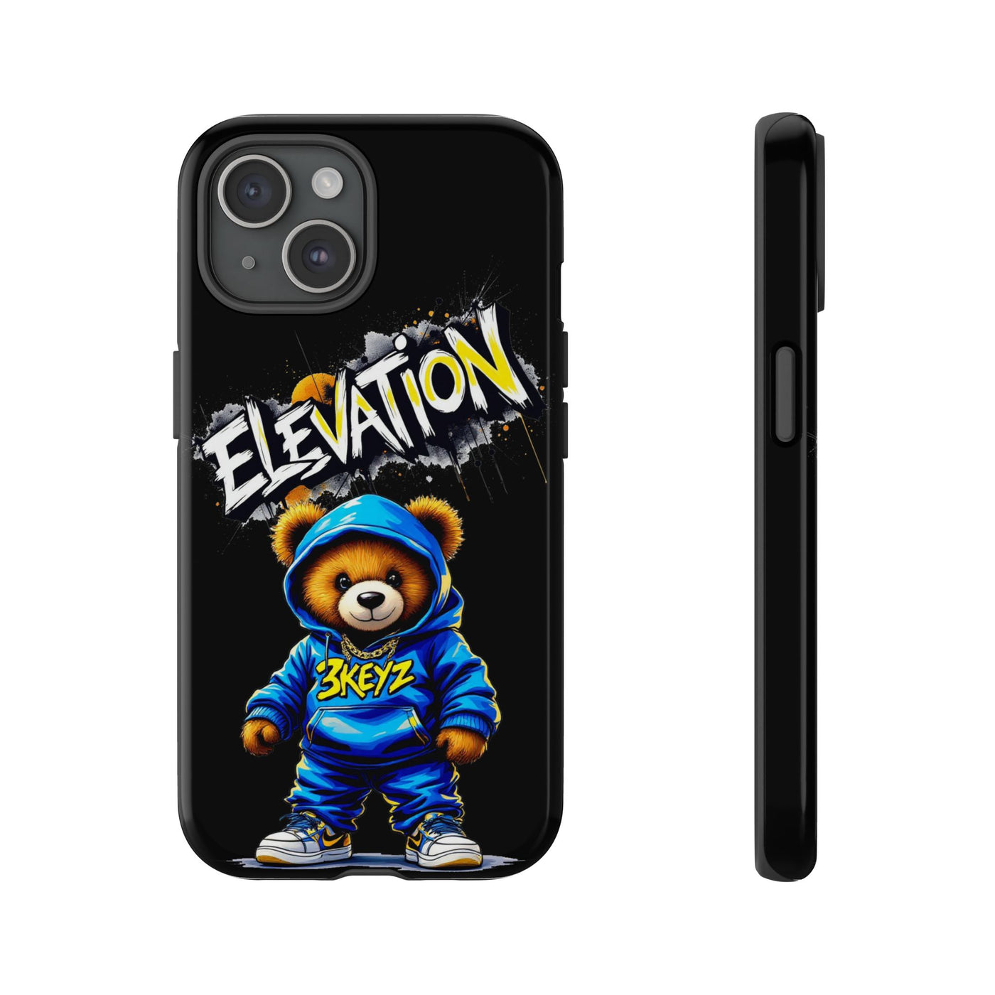 Elevated street drip Bear Black Phone Case - Tough and Trendy Design