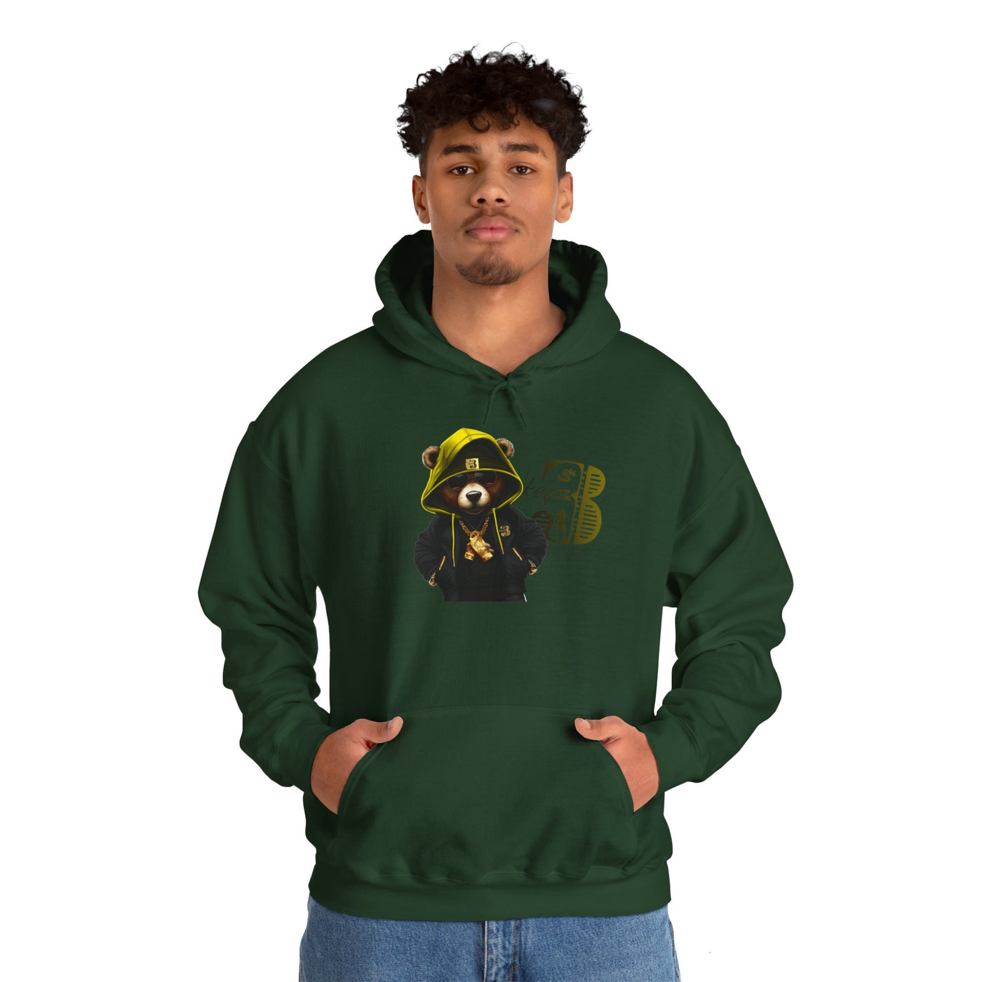 Unisex Hooded Sweatshirt 3keyz OG Teddy Drip Design Yellow