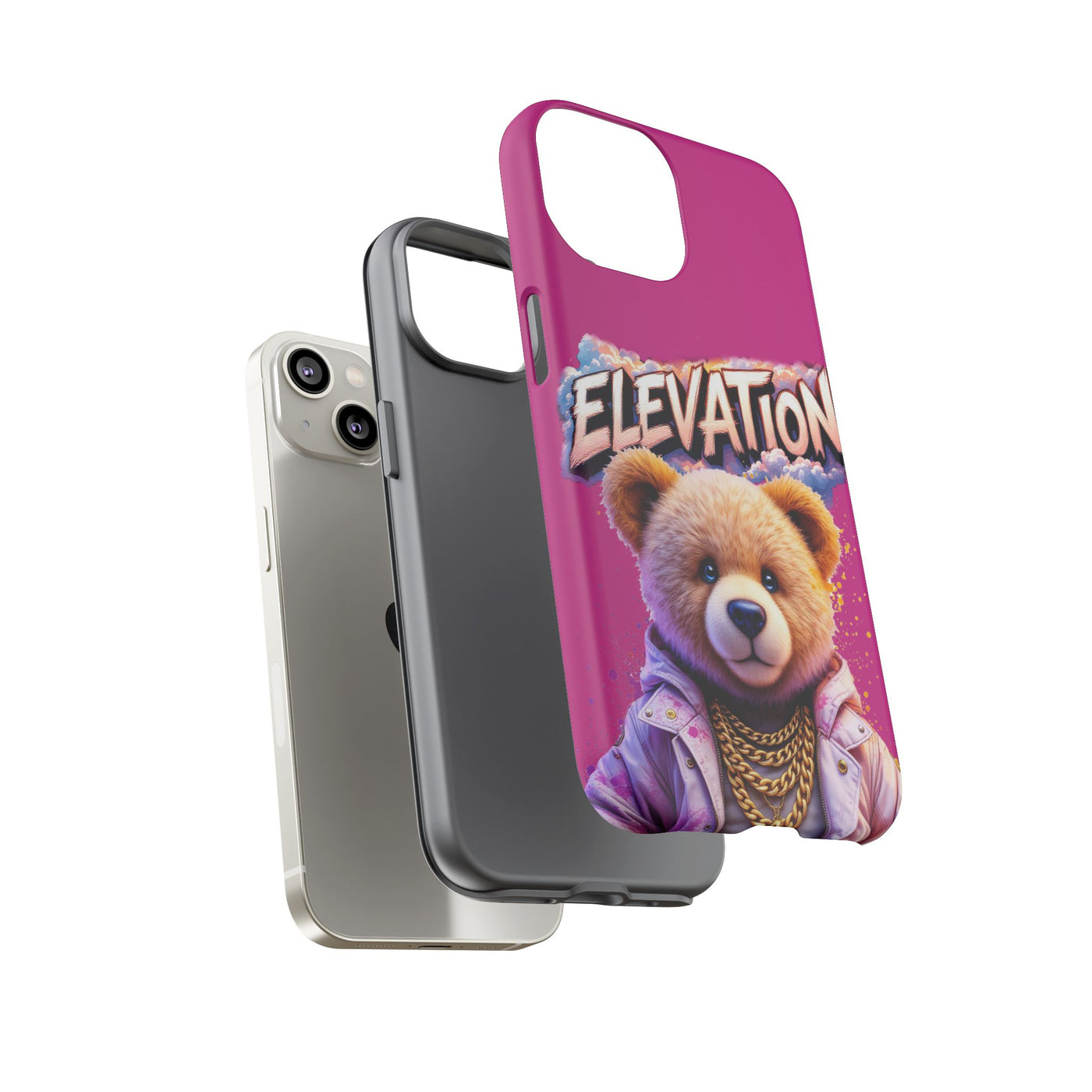 Elevated street drip Bear Pink Phone Case - Tough and Trendy Design