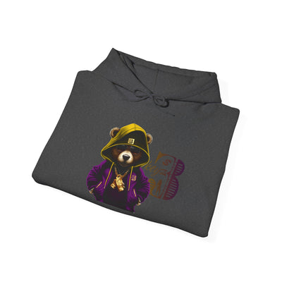 Unisex Hooded Sweatshirt 3keyz OG Teddy Drip Design Purple/Gold