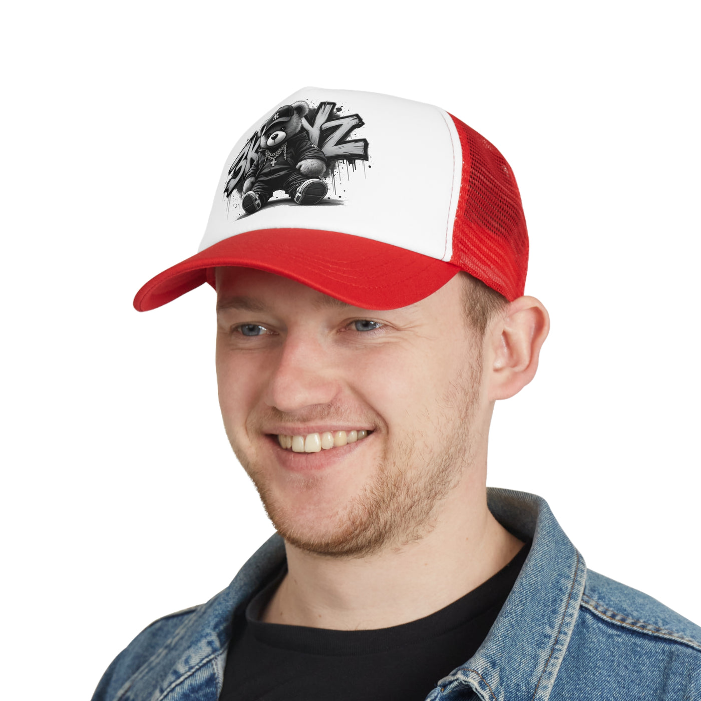 3keyz Black and White Trucker Hat Drip Design