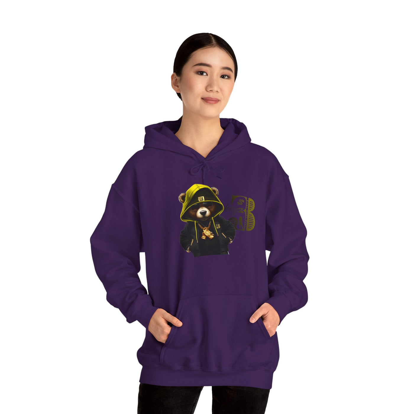 Unisex Hooded Sweatshirt 3keyz OG Teddy Drip Design Yellow