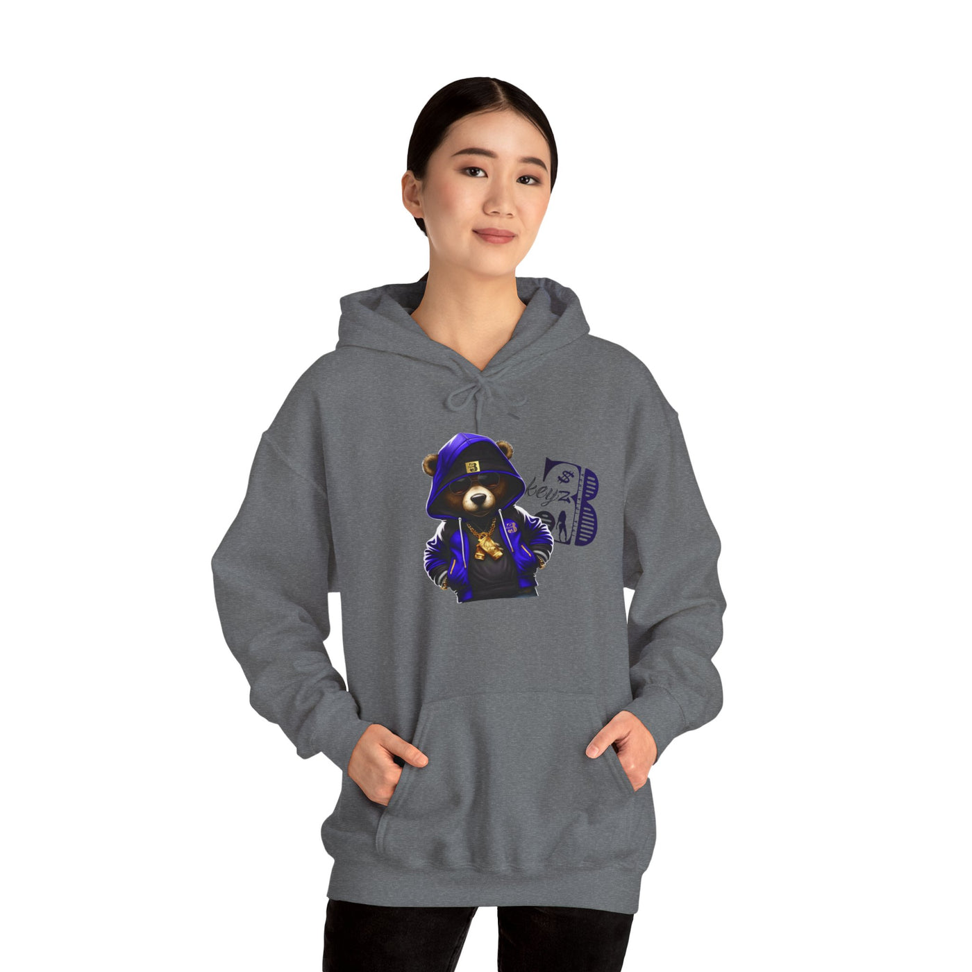 Unisex Hooded Sweatshirt 3keyz OG Teddy Drip Design Blue