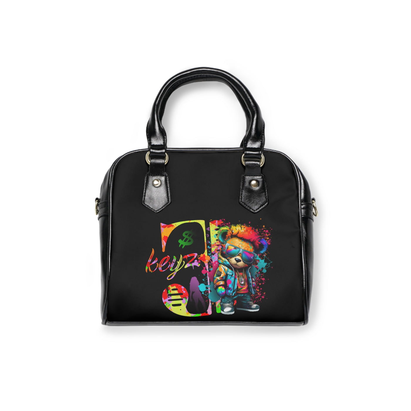 3keyz Paint Splatter Teddy Bear Shoulder Handbag